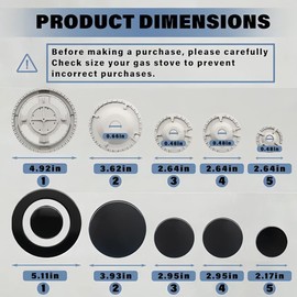 YYSG 11PCS Gas Stove Burner Caps Set Comaptible for SABAF Stove Handles Lid Kit Metal Stove knob Cooker Hat Set Gas Stove Burner Replacement Caps Stove Top Cover Burner Head Parts