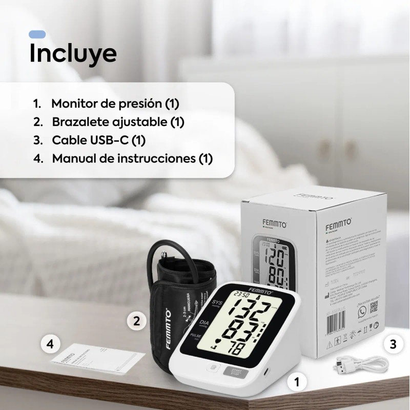 Baumanometro Digital Batería USB Monitor Medidor de presion arterial Tensiometro