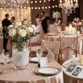 Zerodis 1000 Cuentas de Diamante acrílico Transparente para Soporte de estallido Relleno de jarrón para Centro de Mesa Boda Despedida de Soltera decoración de jarrón de 6 mm (Transparente)