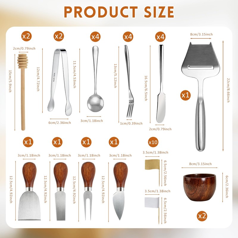 44 Pcs Charcuterie Boards Accessories Utensils Set with Magnetic Holder