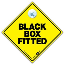 Black Box Sign, Black Box Car Sign, Speed Restricted Car Sign, Black Box Driver Sign 14cm x 14cm