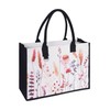 JIATEMET Large Canvas Travel Tote Bag for Women, Floral Shopping