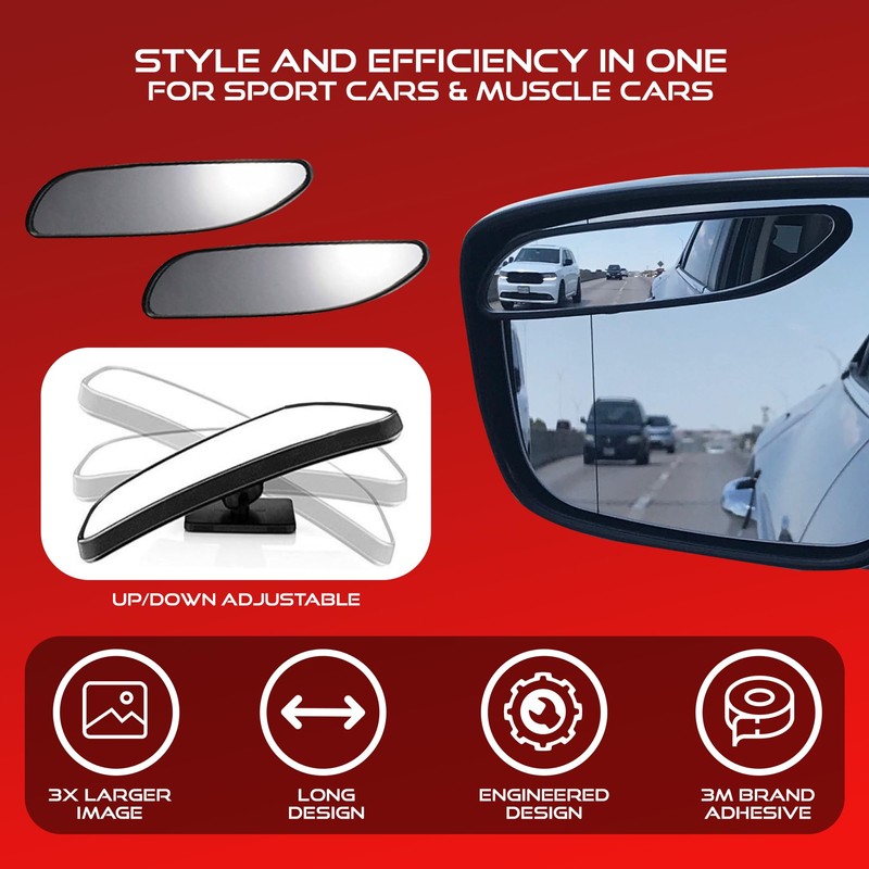Utopicar Long Blind Spot Car Mirror Aesthetic Convex Mirrors -