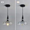 CVKASH Vintage Glass Pendant Light Fixture Black Modern Adjustable Chandelier