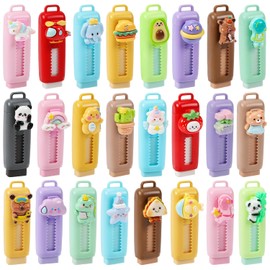 Paquete de 24 gomas de borrar retráctiles para niños, a granel, Kawaii, divertidos borradores de dibujos animados, recompensas de clase de maestro, suministros escolares, hogar, oficina, fiesta