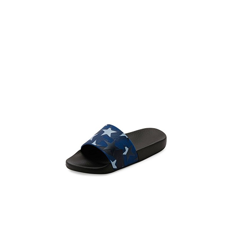 PVC Stars Rubber Slide Sandal, Light Denim (35)