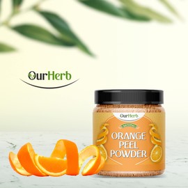 OurHerb® Pure & Natural Orange Peel Powder for Face Pack with Vitamin C & Antioxidants. Cruelty-Free, Vegan Formula for Skin with Wooden Spoon - 200g | 7 Oz