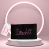 Däschle Cosmetic Bag, Organiser for Make-Up, Black with Pink Lettering,
