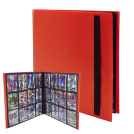 Cyiecw 12-Pocket Trading Card Albums - 480 Pockets Trading Card Album Binder Holder, Waterproof Collection Trading Card Albums for Loading Slot Trading Card Album Folder, Good for Collectors (Red)