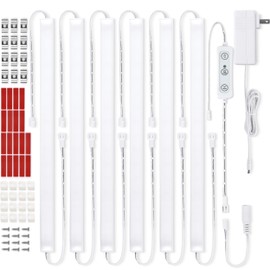 Litever Under Cabinet Lights Plug in, 6 pcs 12 Inches LED Light Strip Bars. Super Bright Dimmable Linkable for Kitchen Counter Above Cabinets Shelf Workbench Desk Closet Lighting. Daylight 5000K