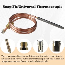 1980-024 Thermocouple Parts Compatible for Robertshaw Snap Fit, 24inch Thermocoupler Replacement Assembly,Zafina-UP New Replacement