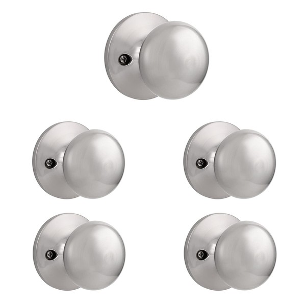 Probrico Dummy Door Knobs,Stain Nickel Finish, Single Side Flat Ball