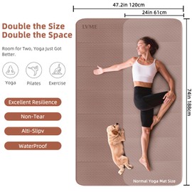Foldable Yoga Mat 74"x47.2"x 0.4" – Large Yoga Mat