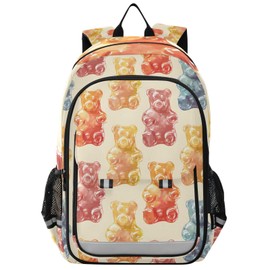 senya School Backpack Kids College Rucksack Travel Bookbag Fashion Back Pack Girls Boys Gummy Bears Sugar