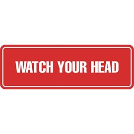 Signs ByLITA Standard Watch Your Head Sign (Red) - Large 2 Pack