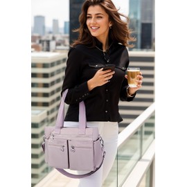 CALUOMATT Tote Bag for Women Hobo Handbags Canvas Bags Crossbody Bag for Women Multi Compartment Bags -Purple
