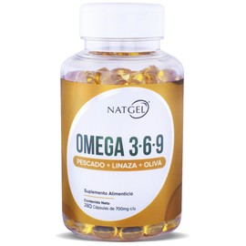 Omega 369 - Pescado  Linaza  Oliva  Pescado  Linaza  Oliva, 280 Softgels, 700 mg, Libre de Gluten y GMO                                               
