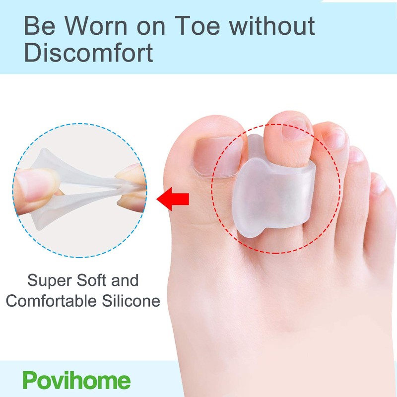 Povihome 10 Pack Clear Toe Spacers, Big Toe Separator (1st/2nd