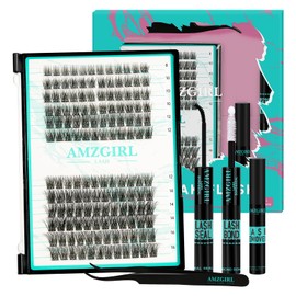 Lash Extension Kit,DIY Individual Lashes Clusters Kits,with Bond And Seal,Lash Remover For Eyelashes Extensions,Lash Applicator Tool For False Eyelash Cluster Kit 144Pcs(XP05,VINE021|set)