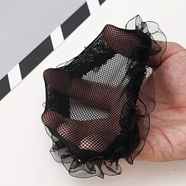 Yesallwas Hair Net, Hair Bundling Net, Set of 5, Bun Net, Chignon Net, Ballet Bun Mesh, Nylon, Elastic Fabric, Black, Ballet Supplies (Black)