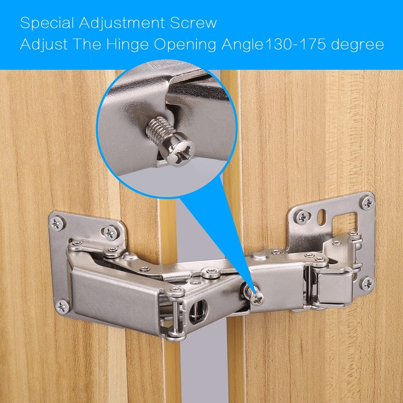 Zocipro Pack of 4 Hinge Folding Fittings, 90/170 Degree Folding