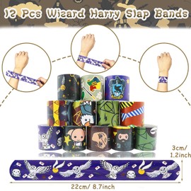 Wizard Harry Party Bag Fillers for Kids Boys Girls, 40 Pcs Harry Themed Assorted Toys Pinata Filler with Slap Bands Stickers Keychains Gift Bags Lucky Dip Prize Party Favours for Birthday Gift