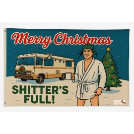 unknown Merry Christmas Shitter’s Full Flag Funny Holiday Banner Christmas Wall Decor