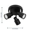 firstchoicelighting Black Bathroom Ceiling Spotlight, Modern 3 Way Adjustable Spot