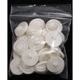 Field's Fabrics 24 Count Buttons -  1.125" Off-White Plastic Raised Design Shank Buttons M420.11