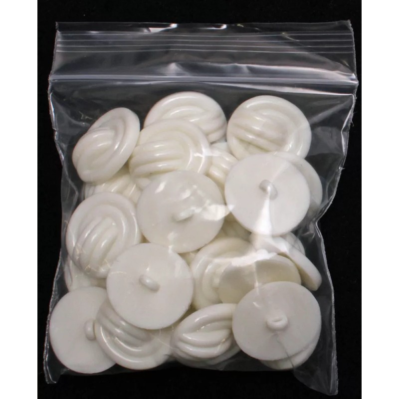 Field's Fabrics 24 Count Buttons - 1.125" Off-White Plastic Raised