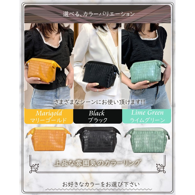 Pearpark Leather Makeup Pouch, Leather, Makeup Pouch, Cute, Cosmetics Storage,