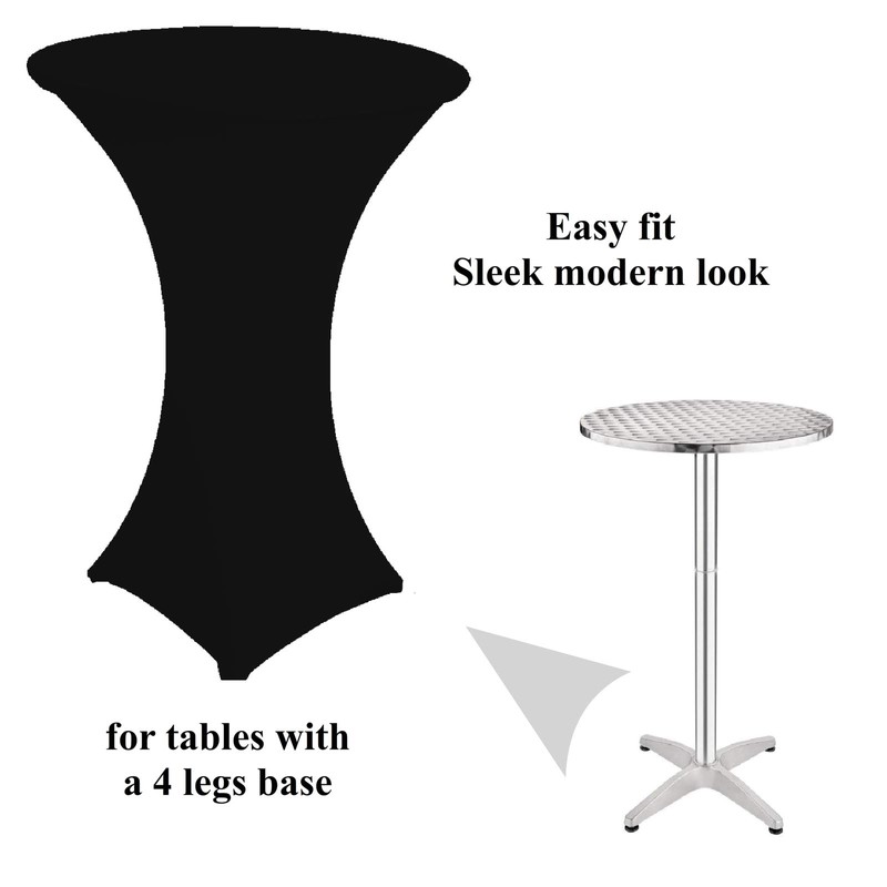 black or white Spandex stretch Cover for Poseur Table with