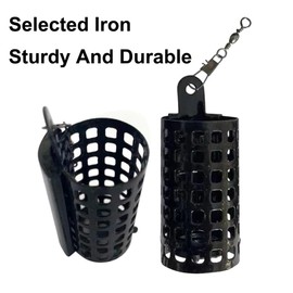 5 Pcs Fishing Bait Cage, Round Metal Fishing Carp Feeder Open Ended Swim Feeders with Swivel for Carp Salmon Coarse - 10g