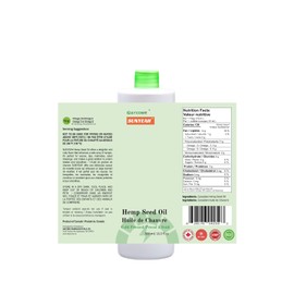 SUNYEAH Cold Pressed Hemp Seed Oil, 500 ml, Canadian, High in Omega 3 & 6, Keto Friendly