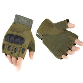 ThreeH Tactical half gloves, half finger, wear-resistant, non-slip, airsoft cycling gloves, GL07XL, green