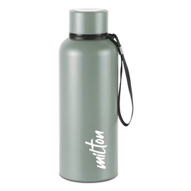 Milton Insulated Water Bottle 25 oz (750 ml) Stainless Steel Double Walled Vacuum Flask Hot and Cold Drinks, Leak Proof Simple Screw Lid, Office, Gym, Aura 750 Grey