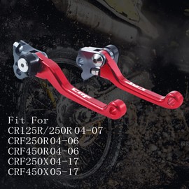 TIRGE Motorcycle CNC Foldable Pivot Clutch Brake Lever Handle for CR125R CR250R 04-07 CRF250R CRF450R 04-06 CRF250X 04-17 CRF450X 05-17(l10r06)