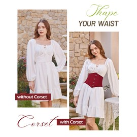 Scarlet Darkness Women Renaissance Corset Belt Pirate Costume Accessories Wine Red Size 6