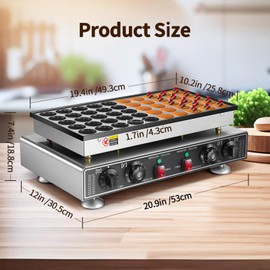 Leomru Leomru 110V Mini Pancake Baker 1800W, 50PCS Commercial Pancakes Maker Machine, 1.8 Inches Electric Muffin Waffle Maker Machine Dutch Poffertjes Grill For Home Kitchen Restaurant Snack Dessert