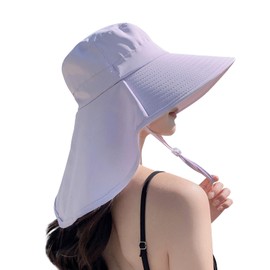 ARSZHORSVS Women's UV Protection, Sun Protection, Wide Brim, Sunscreen Hat, Lightweight, Breathable, Small Face Effect, Sun Visor, Spring and Summer, UV Protection, Includes Chin Strap, Folding