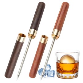 2 Pack Ice Pick - 9 Inch Ice Cutter, Stainless Steel Ice Pick with Cover & Non-Slip Wooden Handle, Break Ice Tool for Bars, Kitchen, Bartender Breaking Ice