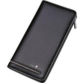 DUXIAOSHA Men's Long Wallet, Genuine Leather, Popular Brand, Made by Leading Wallets Artisans, Large Capacity, Zipper, Anti-theft Card Slot, Coin Purse, For Gentlemen, Business, Stylish, Cowhide