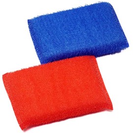 Chef Craft Select Coarse Scourers, 3.25 by 5.25 inches 2 Piece Set, Red/Blue