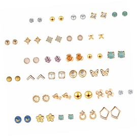 LIFKOME 30 Pairs Eardrop Stylish Letters Earrings Creative and Comfortable Jewelry for Women for Parties Celebrations and Casual Wear