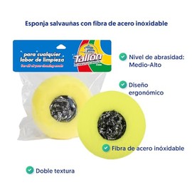 Esponja con Fibra de Acero Inoxidable para Cocina Industrial, Uso Rudo, Pack 10 Piezas