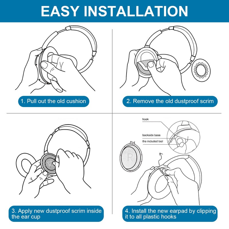 Replacement Ear Pads for Jabra Evolve2 65 (65MS 65UC USB)/Evolve2
