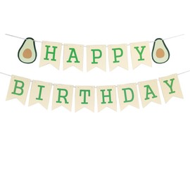 KUNGOON Avocado Themed Birthday Party Banner,Multi Layer Paper Decor for Fiesta Fruit Avocado Theme Birthday Party,Funny Baby Shower Hanging Banner Decorations,Avocado Boys Girls Baby Shower Party