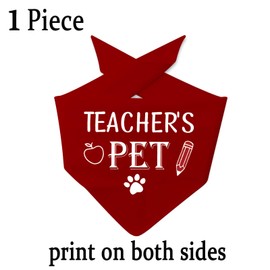JXGZSO 1 Piece Funny Teachers Pet Bandana Teacher Dog Gift Teacher Dog Bandana (TEACHERS PET D)