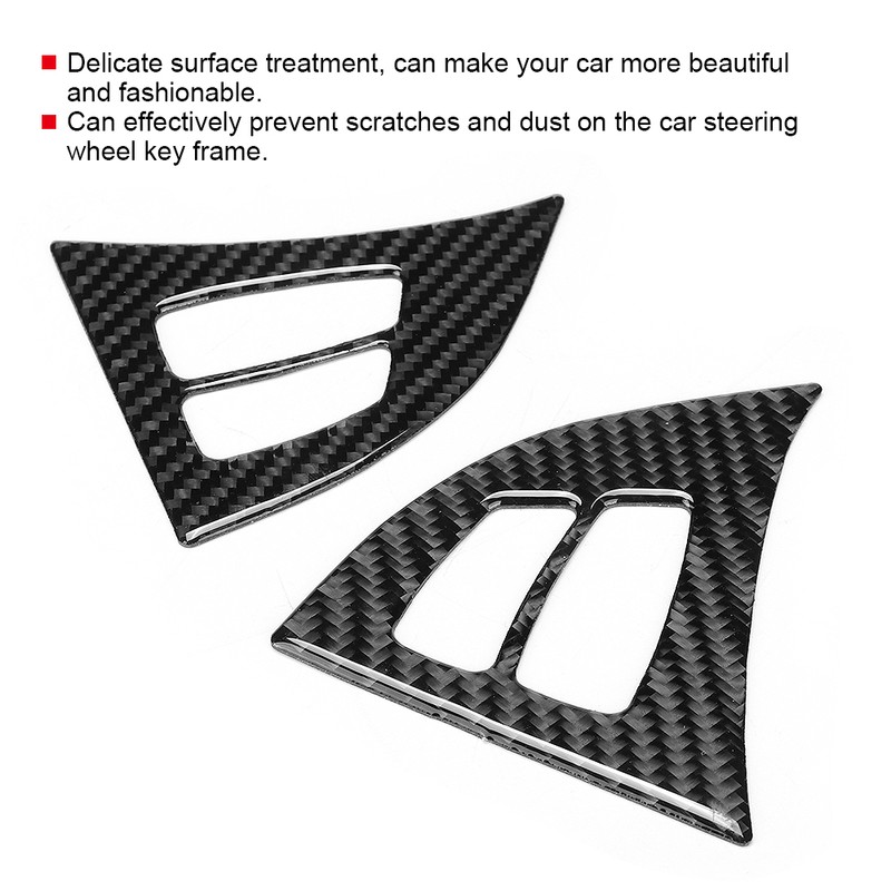 2Pcs/Set Carbon Fiber Steering Wheel Frame Cover Trim Left Hand