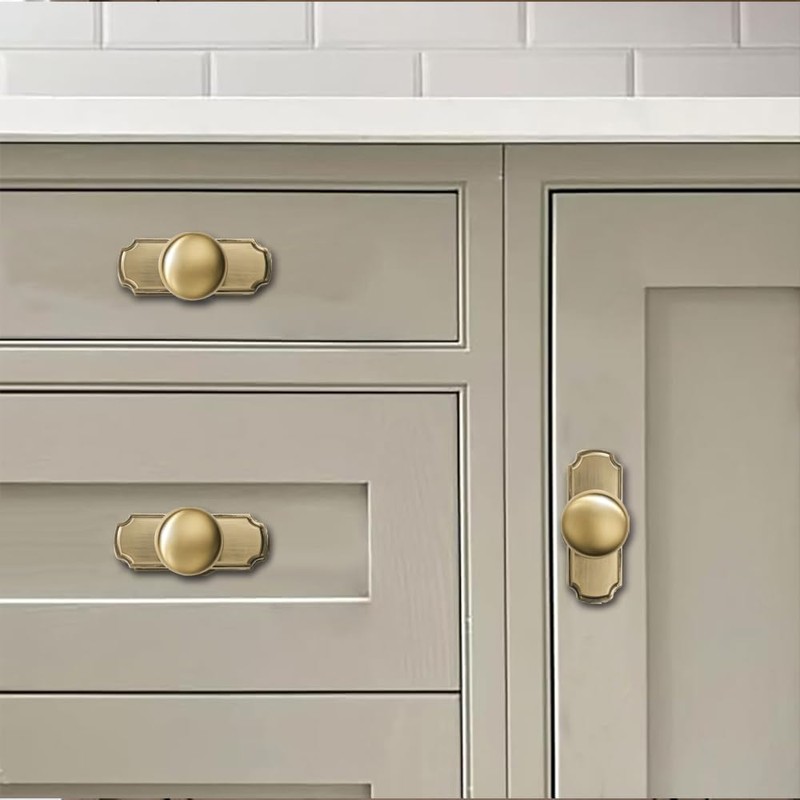 khtumeware 10 Pack 1-1/4 inch Backplate for Cabinet Knobs Brushed